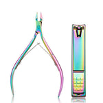 FABIYAN Set di strumenti per nail art in titanio colorato Cesoie per pelle morta Pinza per lima per unghie in acciaio, 13 In 1, 14 In 1, 4 In 1, 2 In 1