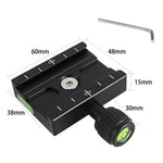 QR60 Base del morsetto per piastra a sgancio rapido in lega di alluminio da 60 mm, QR60