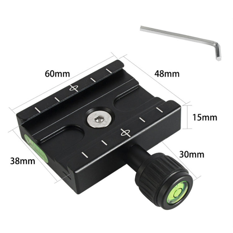 QR60 Base del morsetto per piastra a sgancio rapido in lega di alluminio da 60 mm, QR60