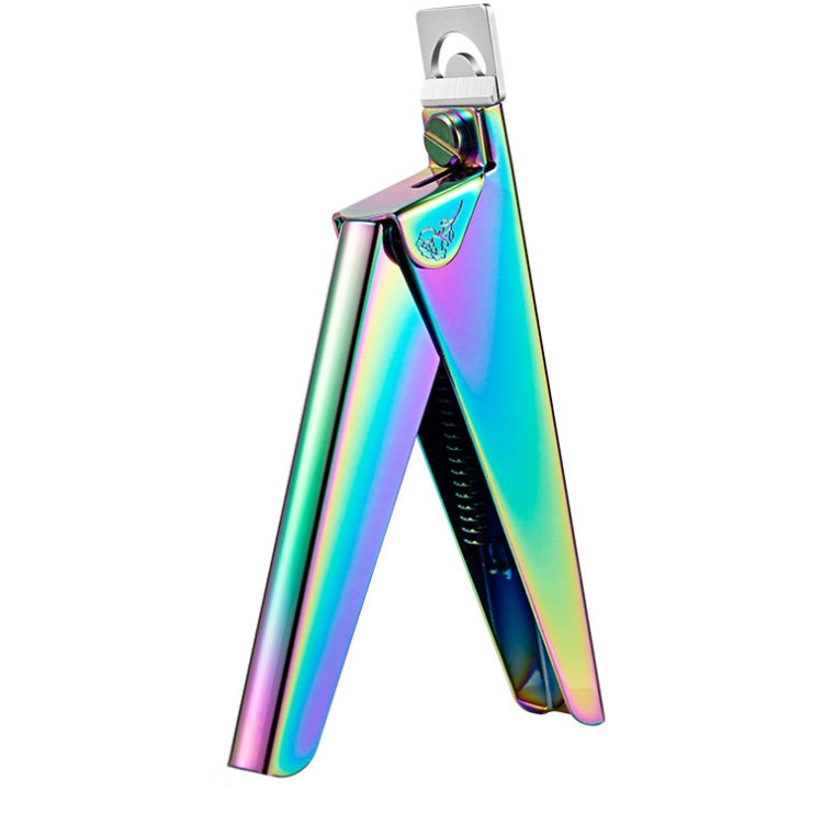 3 pezzi coltello per unghie in acciaio inossidabile con taglio francese a forma di U per unghie finte, Colorful Titanium 1, Golden, Silver, Electrophoretic Black, Electrophoretic Rose Red, Colorful Titanium 2
