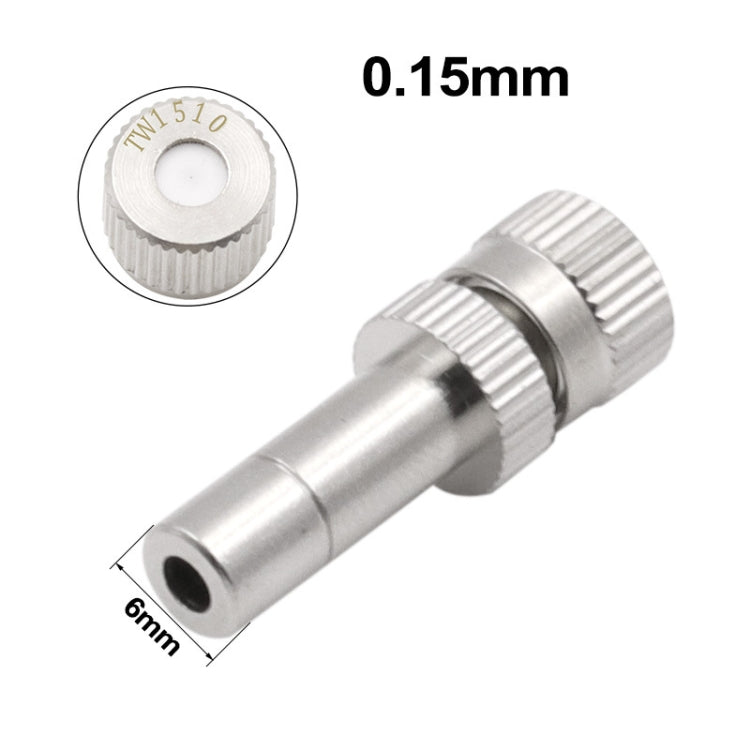 10 PCS 6mm Ugello di nebulizzazione per nebbia a innesto rapido per umidificazione e depolverazione di raffreddamento, 0.15mm, 0.2mm, 0.3mm, 0.4mm, 0.5mm, 0.6mm, 0.7mm, 0.8mm