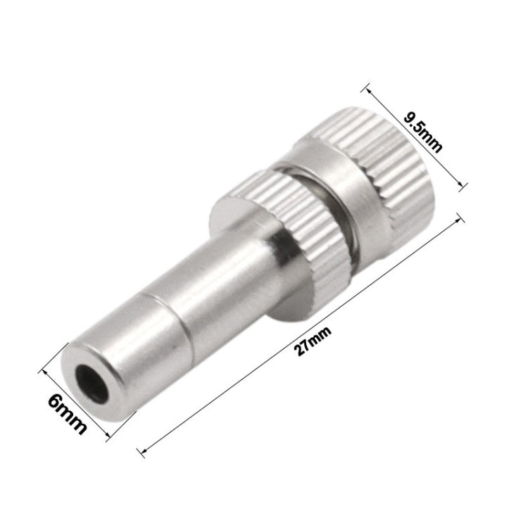 10 PCS 6mm Ugello di nebulizzazione per nebbia a innesto rapido per umidificazione e depolverazione di raffreddamento, 0.15mm, 0.2mm, 0.3mm, 0.4mm, 0.5mm, 0.6mm, 0.7mm, 0.8mm