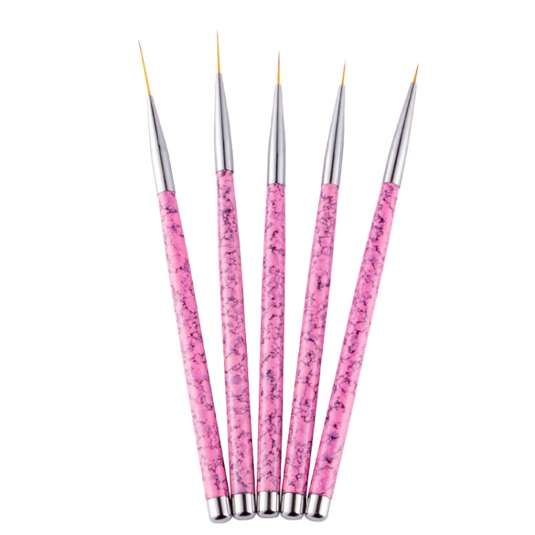 2 PCS 5 in 1 7/9/11/15 / 20mm Nail Art Draw Line Pen Nails Painted Brush