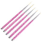 2 PCS 5 in 1 7/9/11/15 / 20mm Nail Art Draw Line Pen Nails Painted Brush
