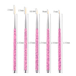 Set 2 pennelli nail art 5 in 1 nylon 7-20mm
