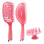 Set di pettini per capelli ricci in plastica 3 in 1, pettine per zanzare da massaggio cavo, 3 in 1 Pink, 3 in 1 Green, 3 in 1 Black, 3 in 1 Blue
