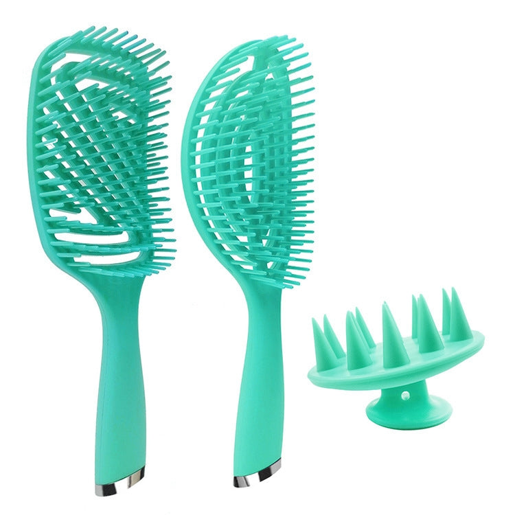 Set di pettini per capelli ricci in plastica 3 in 1, pettine per zanzare da massaggio cavo, 3 in 1 Pink, 3 in 1 Green, 3 in 1 Black, 3 in 1 Blue