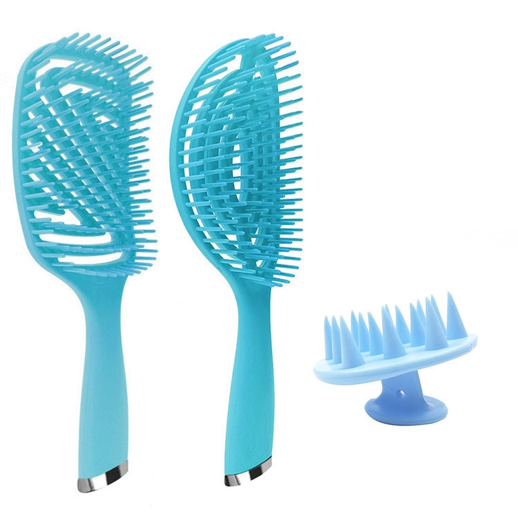 Set di pettini per capelli ricci in plastica 3 in 1, pettine per zanzare da massaggio cavo, 3 in 1 Pink, 3 in 1 Green, 3 in 1 Black, 3 in 1 Blue