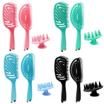 Set di pettini per capelli ricci in plastica 3 in 1, pettine per zanzare da massaggio cavo, 3 in 1 Pink, 3 in 1 Green, 3 in 1 Black, 3 in 1 Blue