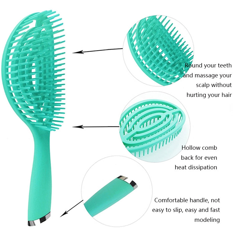 Set di pettini per capelli ricci in plastica 3 in 1, pettine per zanzare da massaggio cavo, 3 in 1 Pink, 3 in 1 Green, 3 in 1 Black, 3 in 1 Blue