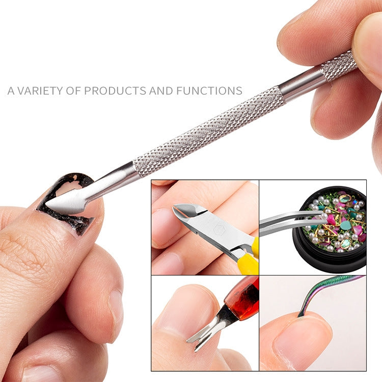 FABIYAN Set di strumenti per nail art con spinta in acciaio per taglio della pelle morta in acciaio inossidabile, Set 1, Set 2, Set 3, 3 Sets-Set 4, Set 5, Set 6, Set 7, Set 8, Set 9, Set 10, Set 11, Set 12, Set 13, Set 14, Set 15, Set 16