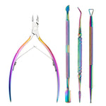 FABIYAN Set di strumenti per nail art con spinta in acciaio per taglio della pelle morta in acciaio inossidabile, Set 1, Set 2, Set 3, 3 Sets-Set 4, Set 5, Set 6, Set 7, Set 8, Set 9, Set 10, Set 11, Set 12, Set 13, Set 14, Set 15, Set 16