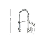 Rubinetto per acqua calda e fredda da cucina girevole con rubinetto a molla a doppia uscita spazzolato in rame e nichel, Brushed Silver