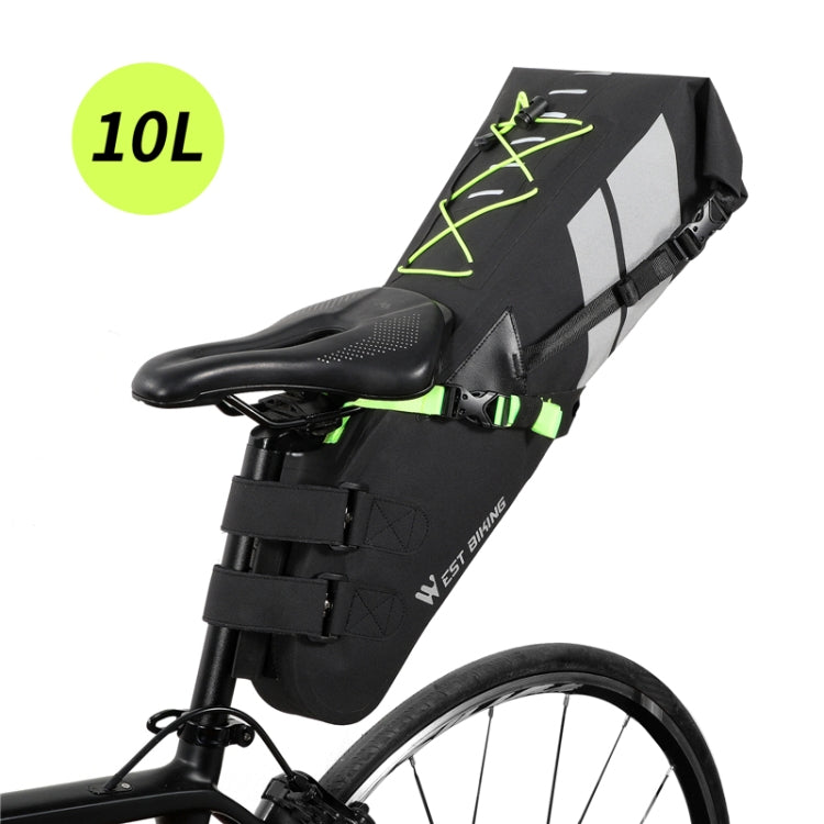 Borsa per bicicletta West Biking Borsa posteriore riflettente completamente impermeabile Borsa per sedile posteriore con capacità per lunghe distanze, 10L, 17L