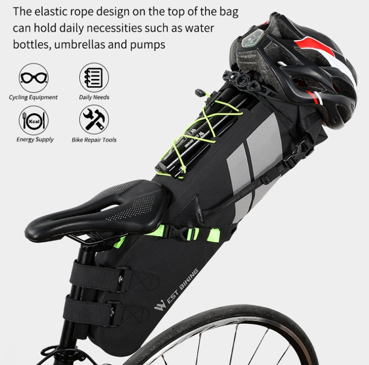 Borsa per bicicletta West Biking Borsa posteriore riflettente completamente impermeabile Borsa per sedile posteriore con capacità per lunghe distanze, 10L, 17L