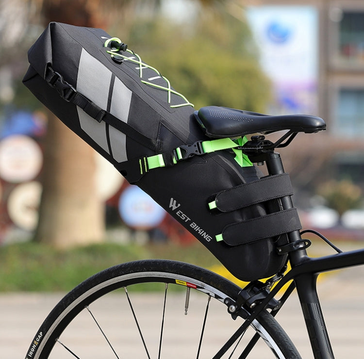 Borsa per bicicletta West Biking Borsa posteriore riflettente completamente impermeabile Borsa per sedile posteriore con capacità per lunghe distanze, 10L, 17L