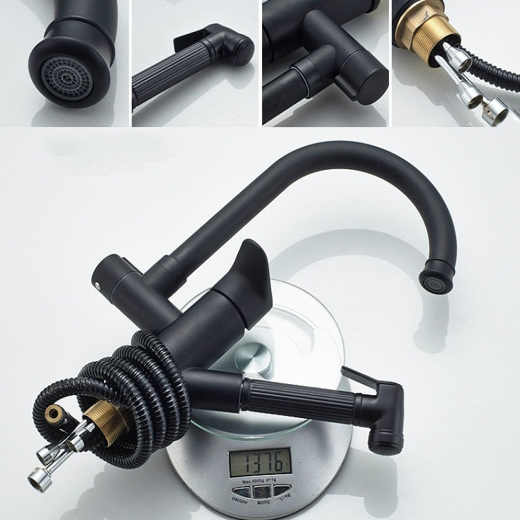 Rubinetto per acqua calda e fredda con doppio rubinetto estraibile da cucina, Wheel Bending Pull, Round Spray Pull, Cube Spray Pull, Round Universal Distortion, Cube Universal Distortion
