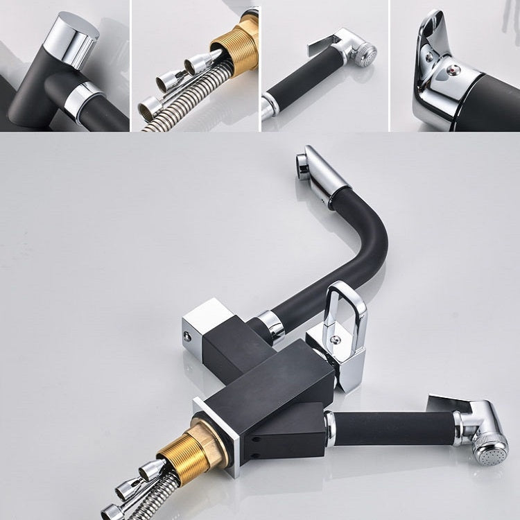 Rubinetto per acqua calda e fredda con doppio rubinetto estraibile da cucina, Wheel Bending Pull, Round Spray Pull, Cube Spray Pull, Round Universal Distortion, Cube Universal Distortion