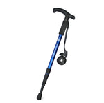 Bastone da trekking in lega di alluminio con manico curvo a quattro sezioni JUNGLELEOPARD, Red#52-110cm, Black#52-110cm, Blue#52-110cm, Silver White#52-110cm