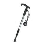 Bastone da trekking in lega di alluminio con manico curvo a quattro sezioni JUNGLELEOPARD, Red#52-110cm, Black#52-110cm, Blue#52-110cm, Silver White#52-110cm