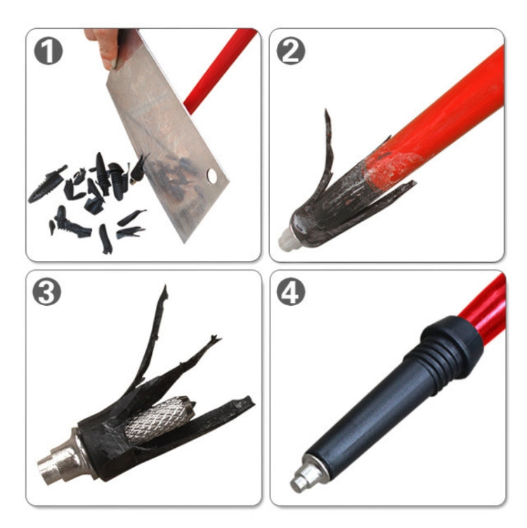 Bastone da trekking in lega di alluminio con manico curvo a quattro sezioni JUNGLELEOPARD, Red#52-110cm, Black#52-110cm, Blue#52-110cm, Silver White#52-110cm
