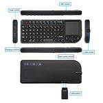 Mini mouse e tastiera wireless A8 con tastiera touchpad laser, English White Backlight, English Colorful Backlight