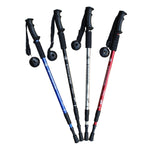 JUNGLELEOPARD Bastone da trekking in alluminio con manico dritto a 3 sezioni Stampelle da passeggio multifunzionali, Red#66-135cm, Blue#66-135cm, Black#66-135cm, Silver White#66-135cm