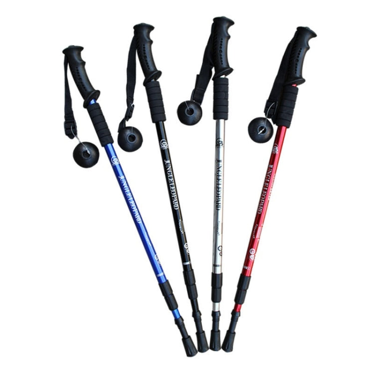 JUNGLELEOPARD Bastone da trekking in alluminio con manico dritto a 3 sezioni Stampelle da passeggio multifunzionali, Red#66-135cm, Blue#66-135cm, Black#66-135cm, Silver White#66-135cm