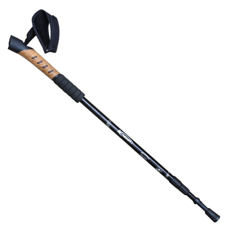 WUXIAN Coltello multifunzione in lega di alluminio per esterni tipo manico in sughero dritto bastone da trekking telescopico a tre sezioni consegna colore casuale, 66-135cm