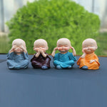 In auto Simpatici quattro monaci ornamenti Decorazioni per interni auto Specifica:, Not Swing, Crystal Base Not Swing