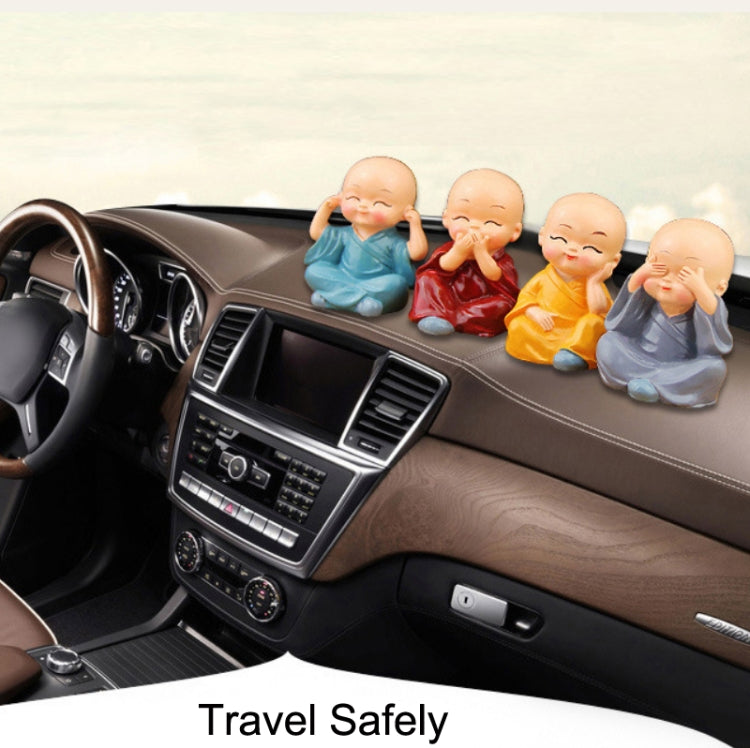 In auto Simpatici quattro monaci ornamenti Decorazioni per interni auto Specifica:, Not Swing, Crystal Base Not Swing