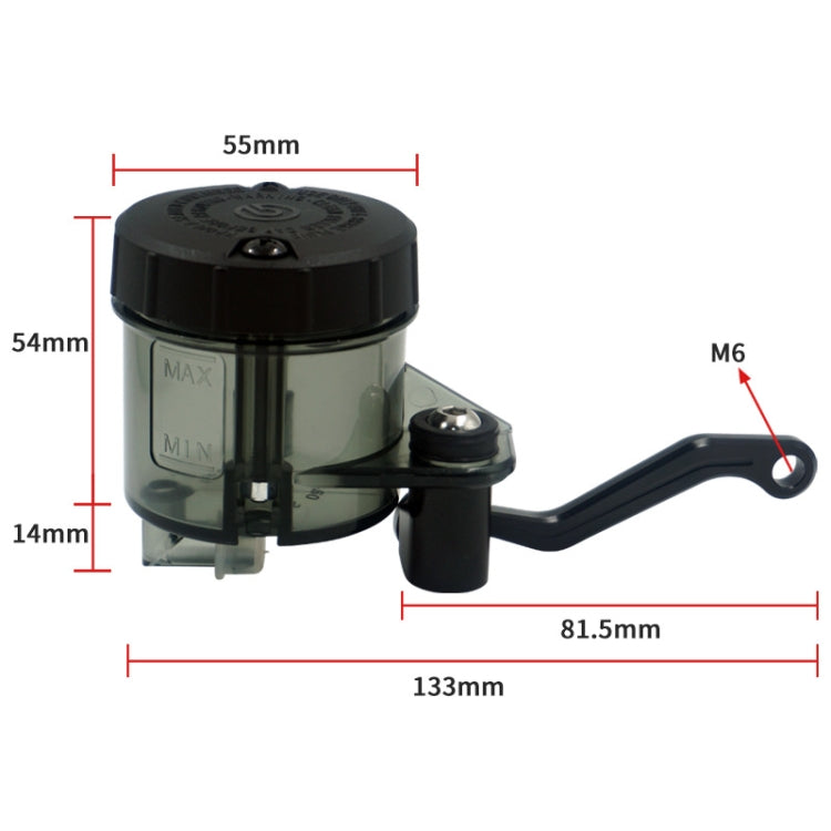 Raccordi modificati per motociclette Olio freno anteriore Coppa olio liquido Pompa diretta Vaso olio universale di grande capacità, (Black), (Transparent)