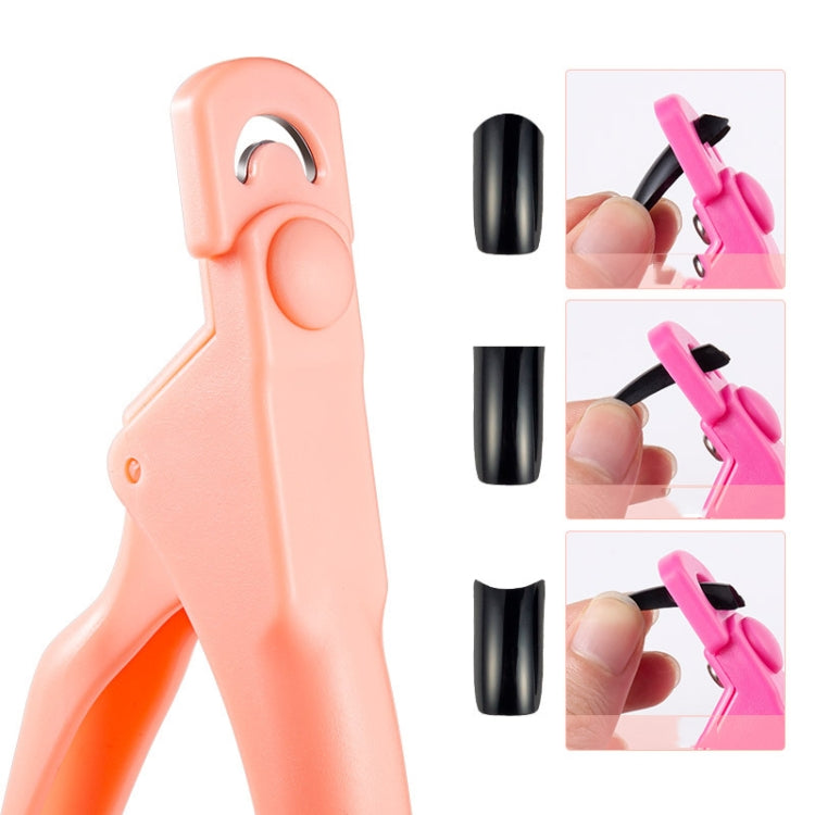 5 forbici per unghie, forbici a forma di U, forbici per unghie finte per unghie francesi fai da te, Black, Rose Red, Blue With Hood, Black With Hood, Orange With Hood, Rose Red With Hood, Light Blue