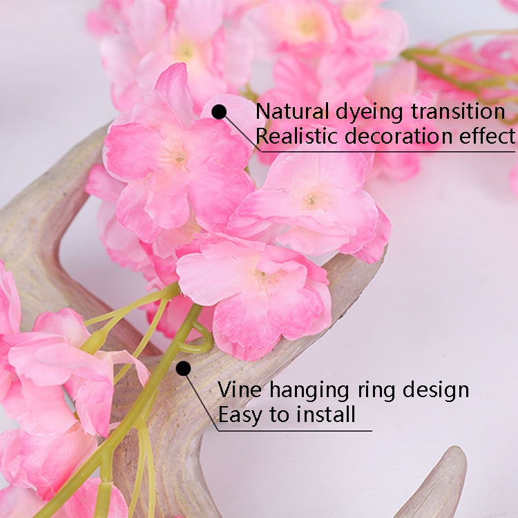 Vite di fiori decorativi in plastica in rattan Sakura da 2 pezzi, 135 Flowers Champagne, 135 Flowers Light Pink, 135 Flowers Deep Pink, 135 Flowers White, 256 Flowers Light Pink, 256 Flowers Deep Pink, 256 Flowers White
