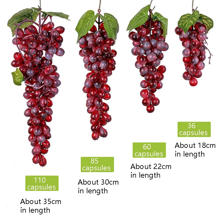 Simulazione di frutta Simulazione uva PVC con puntelli di germogli di uva color crema, 4 Bunches 36 Black Grapes, 4 Bunches 36 Green Grapes, 4 Bunches 36 Red Grapes, 4 Bunches 36 Grain Agate Grapes, 4 Bunches 36 Purple Grapes, 4 Bunches 60 Black Grapes...