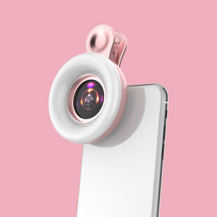 Luce anello selfie con obiettivo macro per smartphone Pink Black