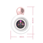 Luce anello selfie con obiettivo macro per smartphone Pink Black