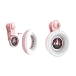 Luce anello selfie con obiettivo macro per smartphone
