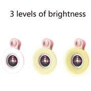 Luce anello selfie con obiettivo macro per smartphone Pink Black