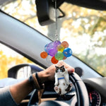 Ciondolo per specchietto retrovisore per auto con ciondolo a forma di palloncino colorato da 2 pezzi, Colorful Balloon Cat