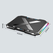 NUOXI Q8 Notebook Radiatore Schermo LCD Pulsante controllabile RBG Luminescenza Base di raffreddamento del computer