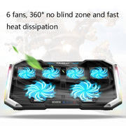 NUOXI Q8 Notebook Radiatore Schermo LCD Pulsante controllabile RBG Luminescenza Base di raffreddamento del computer