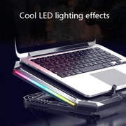 NUOXI Q8 Notebook Radiatore Schermo LCD Pulsante controllabile RBG Luminescenza Base di raffreddamento del computer