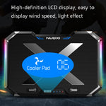 NUOXI Q8 Notebook Radiatore Schermo LCD Pulsante controllabile RBG Luminescenza Base di raffreddamento del computer