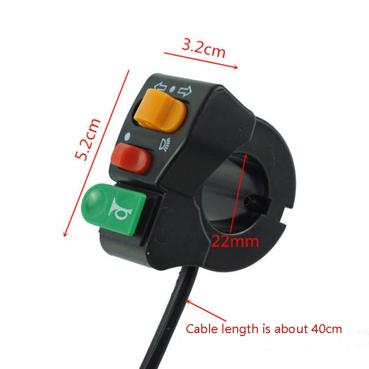 3 PCS Moto Modifica Interruttore Altoparlante Indicatore di direzione Interruttore faro, Headlight Switch