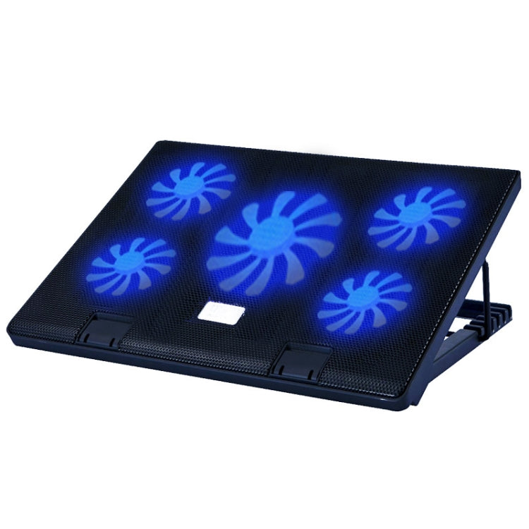 NUOXI S500 Radiatore per laptop con controllo a doppio interruttore Base per computer con regolazione multi-angolo a cinque ventole senza regolazione della velocità
