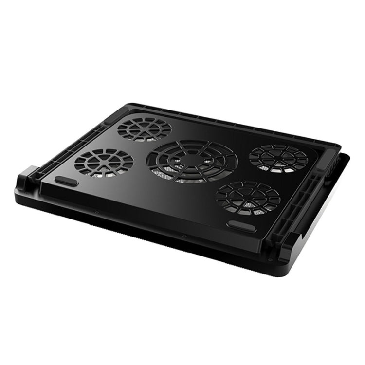 NUOXI S500 Radiatore per laptop con controllo a doppio interruttore Base per computer con regolazione multi-angolo a cinque ventole senza regolazione della velocità