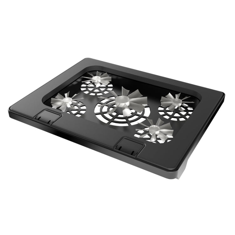 NUOXI S500 Radiatore per laptop con controllo a doppio interruttore Base per computer con regolazione multi-angolo a cinque ventole senza regolazione della velocità