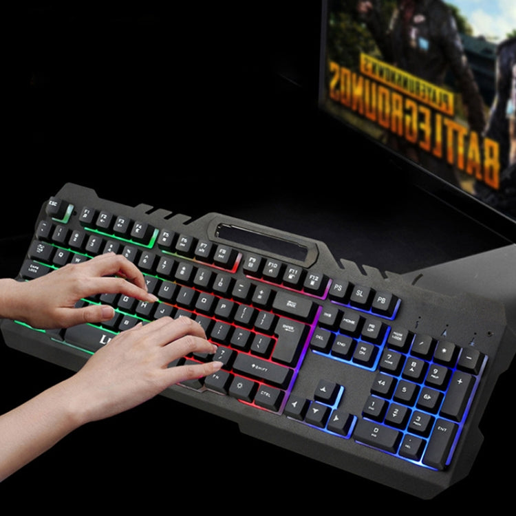 LIMEIDE T21 Set tastiera e mouse manipolatore per computer retroilluminato da gioco cablato 104 tasti, lunghezza cavo: 1,4 m