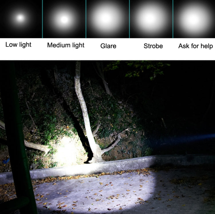 Torcia elettrica per autodifesa multifunzione a LED T6 a luce forte ricaricabile per auto con martello di sicurezza